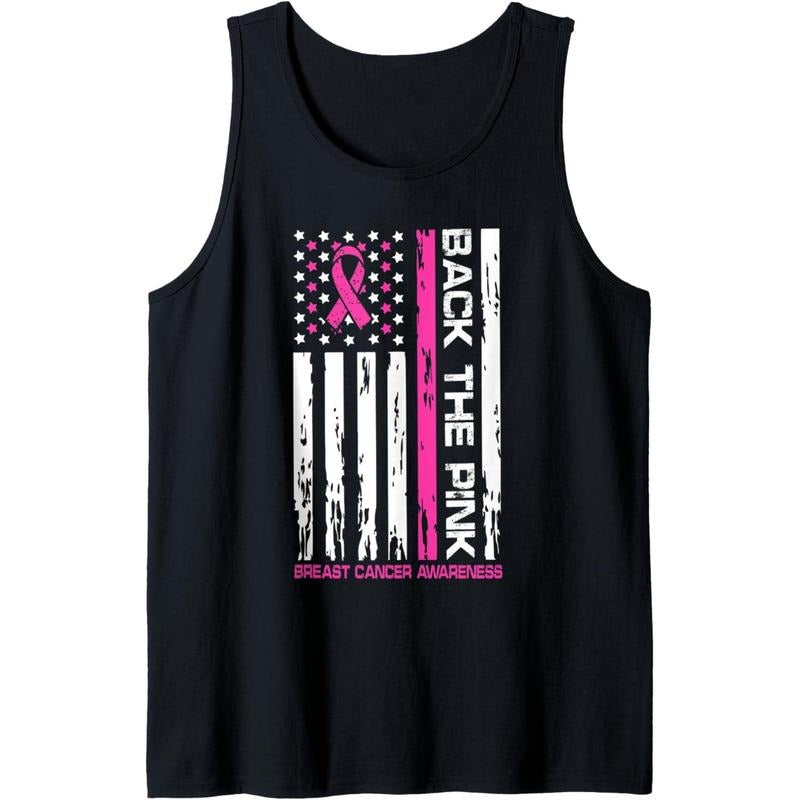 American Flag Back the Pink Breast Cancer Awareness Tank Top made in USA T-Shirts, Hoodie, Sweatshirt | DripVista.com
