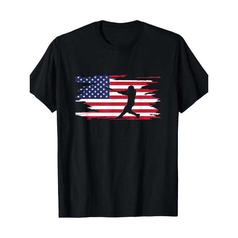 American Flag Baseball Apparel - Baseball T-Shirt-100% Cotton -220g made in usa Hoodie, Sweatshirt | DripVista.com