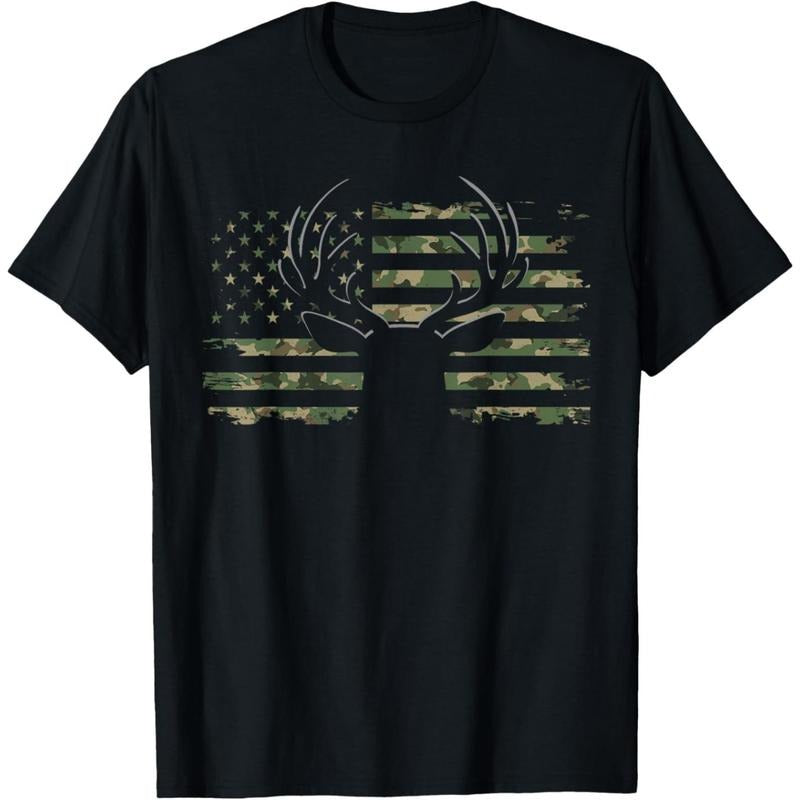 American Flag Camouflage Outdoor Antlers Deer T-Shirt made in usa Hoodie, Sweatshirt | DripVista.com