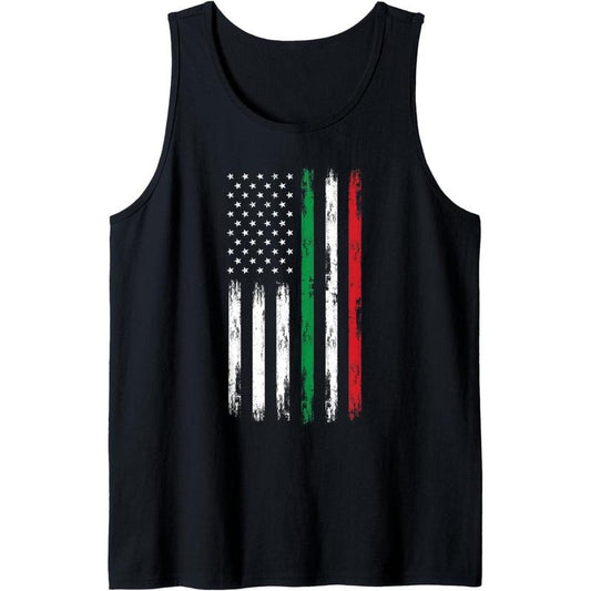 American Flag Italian Roots Italy Italia Patriotic Tank Top made in USA