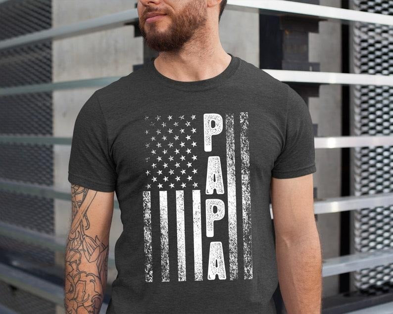 American Flag Papa Shirt, Papa Flag tshirt, Papa Hoodie, T-shirt and sweater Sweatshirt | DripVista.com