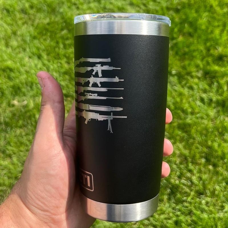 American Flag Pew Pew Yeti Tumbler T-Shirts, Hoodie, Sweatshirt | DripVista.com