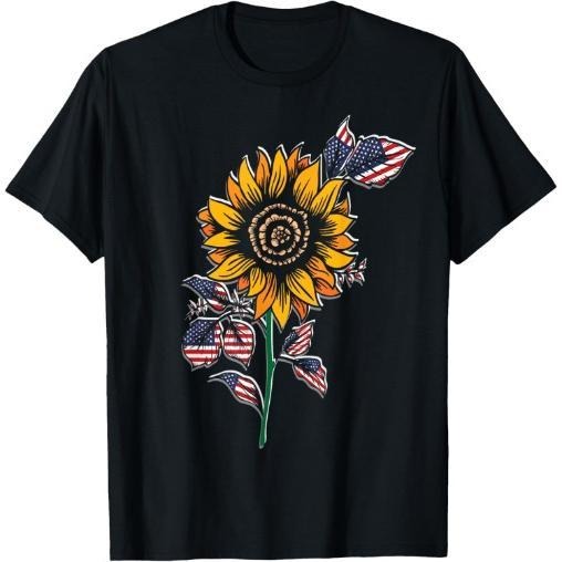 American Flag Sunflower design patriotic USA flag sunflower T-Shirt Made in USA Hoodie, Sweatshirt | DripVista.com
