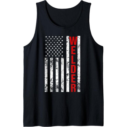 American Flag Welder Tank Top