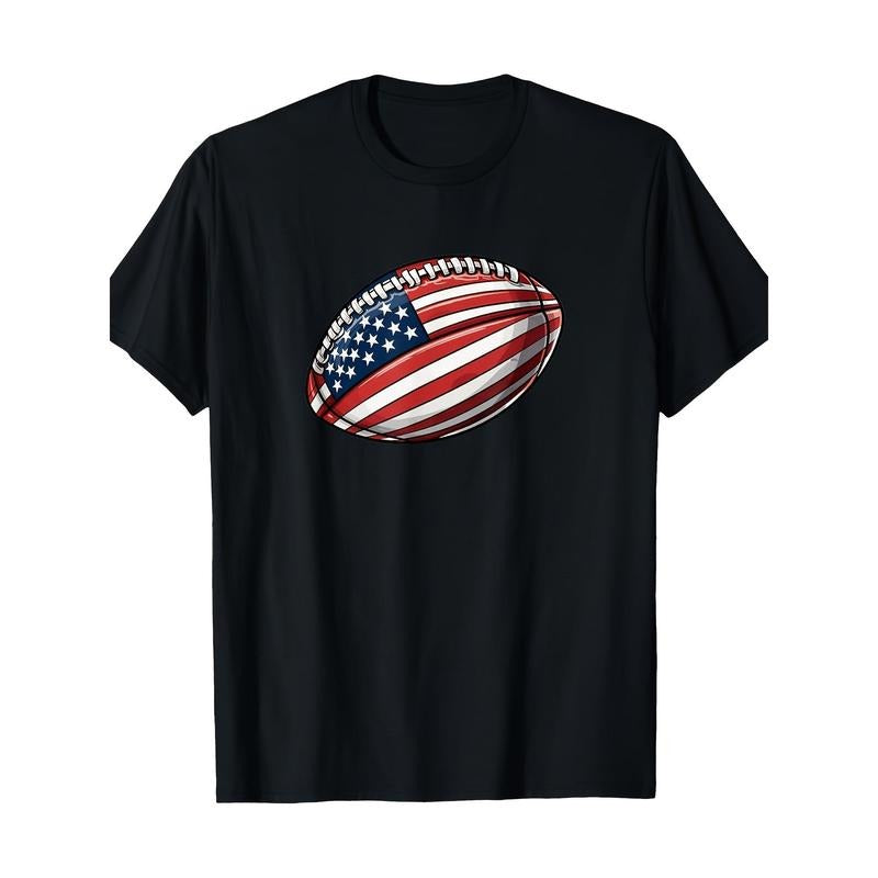 American Football 4th July American Flag Patriotic Football 220g100% Cotton T-Shirt made in usa Hoodie, Sweatshirt