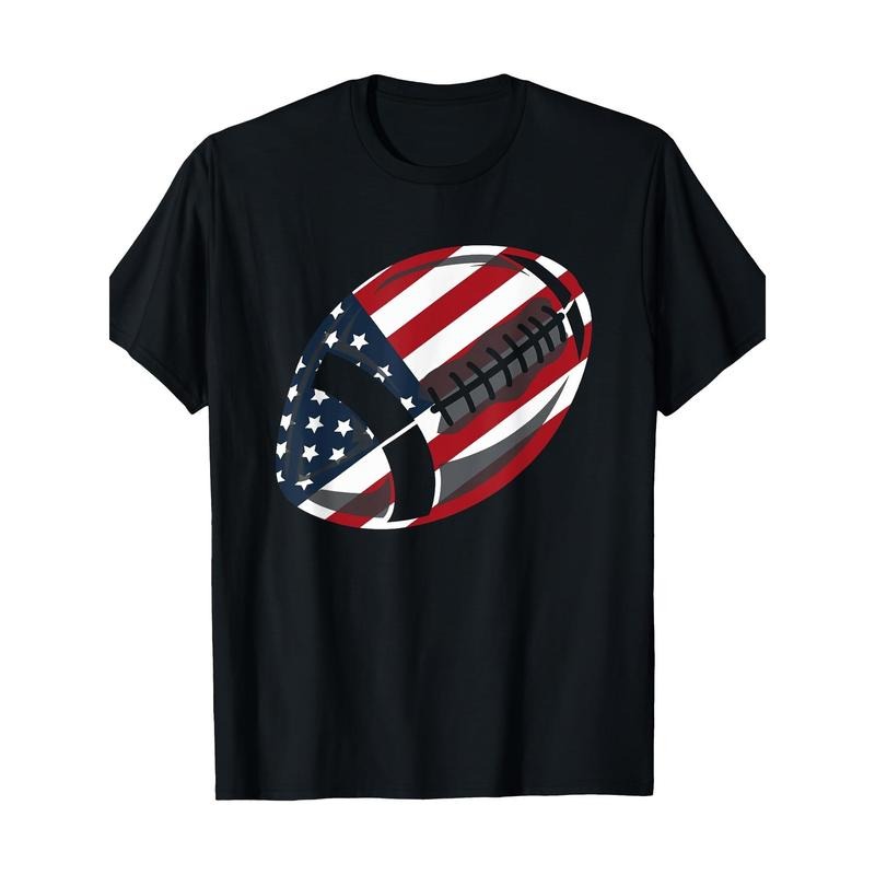 American Football American Flag 220g100% Cotton T-Shirt made in usa Hoodie, Sweatshirt | DripVista.com