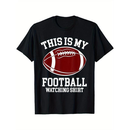 American Football Print Men's Cotton T-shirt, Graphic Tee Men's Outdoor Clothes, Men's Clothing, Casual Short Sleeve Crew Neck T-shirt, Tops For Men, Gift For Men made in usastyle{n002}8