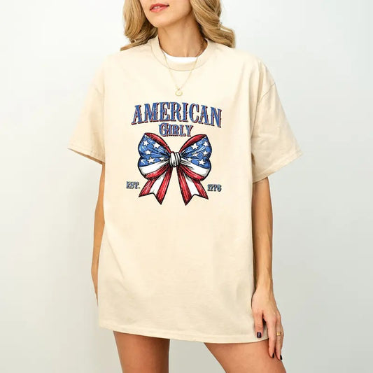 American Girly Shirt, Coquette 4th Of July Shirt, 4th Of July Shirt, America Shirt, Fourth Of July Shirt, Coquette Shirt