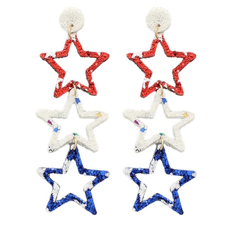 American Glitter Star Earrings