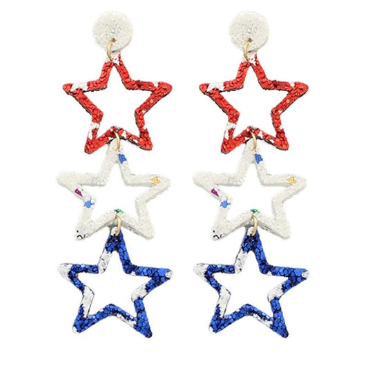 American Glitter Star Earrings