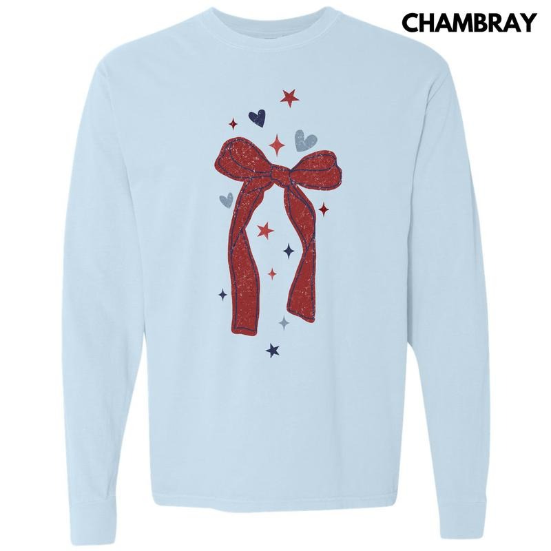 American Ribbon Long Sleeve Comfort Colors T-Shirt 'NLB' Hoodie, Sweatshirt | DripVista.com
