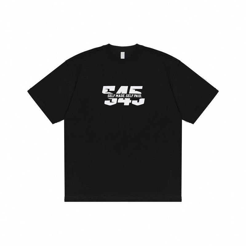 American Split Logo Printing round Neck Basic Casual All-Match Design Sense Loose Fashion Brand Short Sleeve T-shirt
