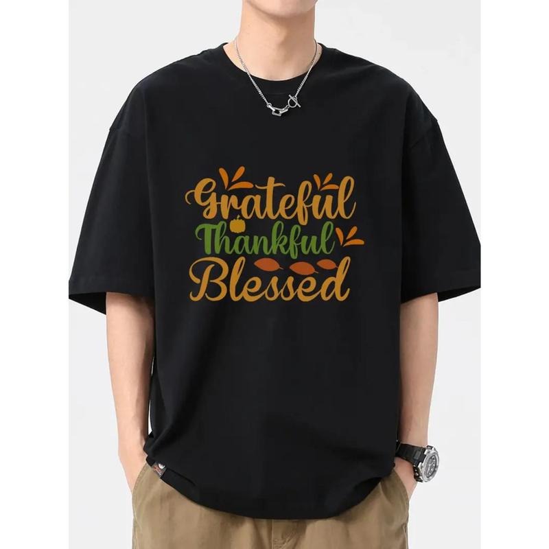 American alphabet short-sleeved pumpkin print T-shirt, fun pattern casual sweatshirt Made in USA Hoodie | DripVista.com