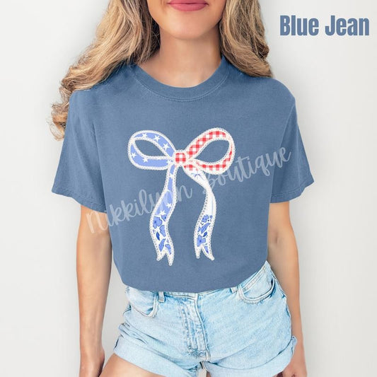 Americana Bow Comfort Colors T-Shirt 'NLB'