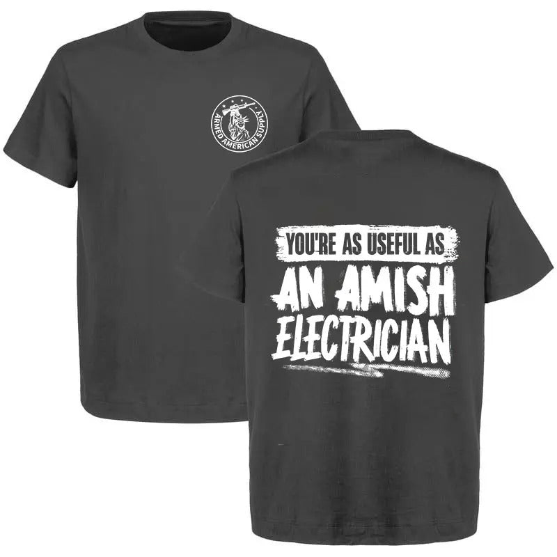 Amish Electrician - Safety Yellow Hi-Vis T-Shirt Hoodie, Sweatshirt | DripVista.com