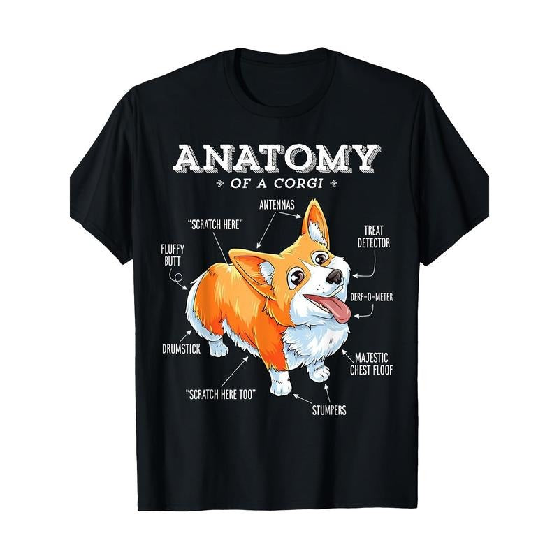 Anatomy Of A Corgi Funny Dog Lovers 220g 100% Cotton T-Shirt made in usa Hoodie, Sweatshirt | DripVista.com