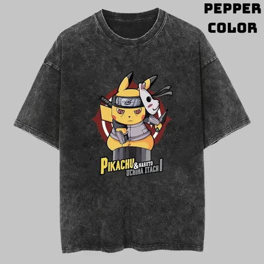 Anbu Itachi Pikachu T-Shirt Vintage Graphic Tees, Pokemon T-Shirt, Naruto Shirts, Unisex Anime Manga Shirt Top Menswear Womenswear Streetwear