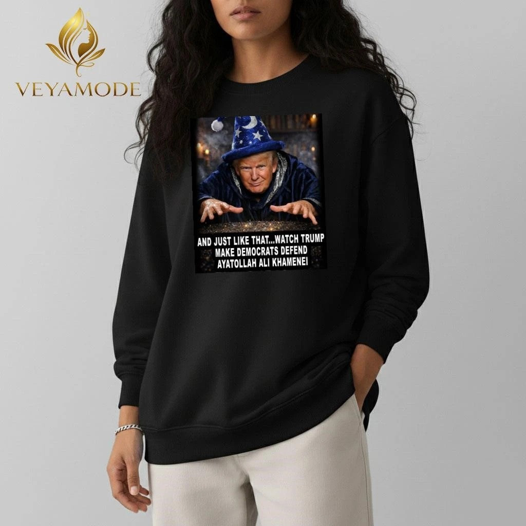 And just like that watch Trump make Democrats defend Ayatollah Ali Khamenei tee