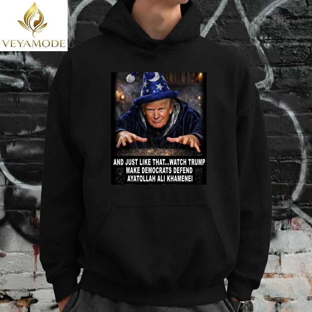 And just like that watch Trump make Democrats defend Ayatollah Ali Khamenei tee