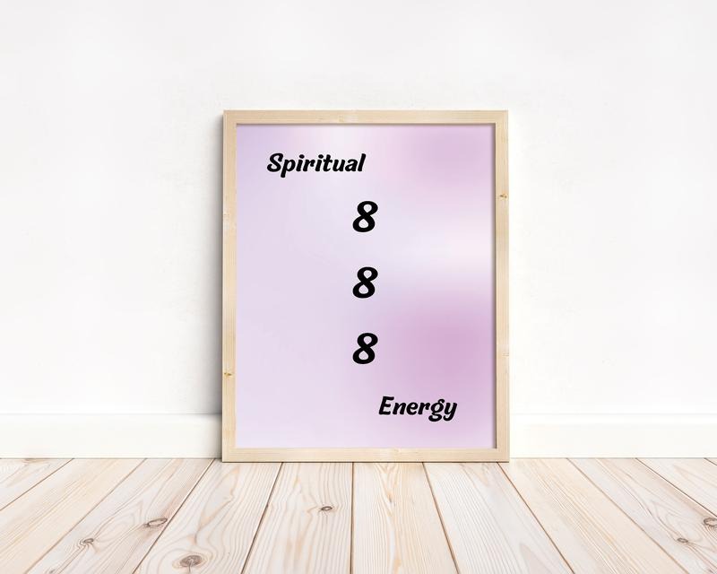 Angel Number 888 Poster Decor, Spiritual Energy Poster, Gift Religious Graduation, Positive Colorful Print, Poster Prints...