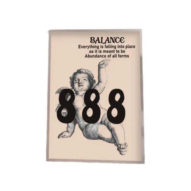 Angel Numbers Print, 888 Balance Poster, Preppy Room Decor, Manifestation Spiritual Poster, Trendy Wall Art, Gifts For...