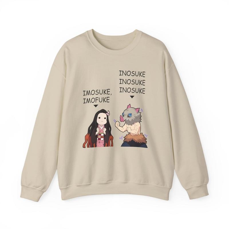 Anime Demon Slayer Sweatshirt, Funny Inosuke Nezuko Shirt, Kimetsu no Yaiba Sweatshirt, Anime