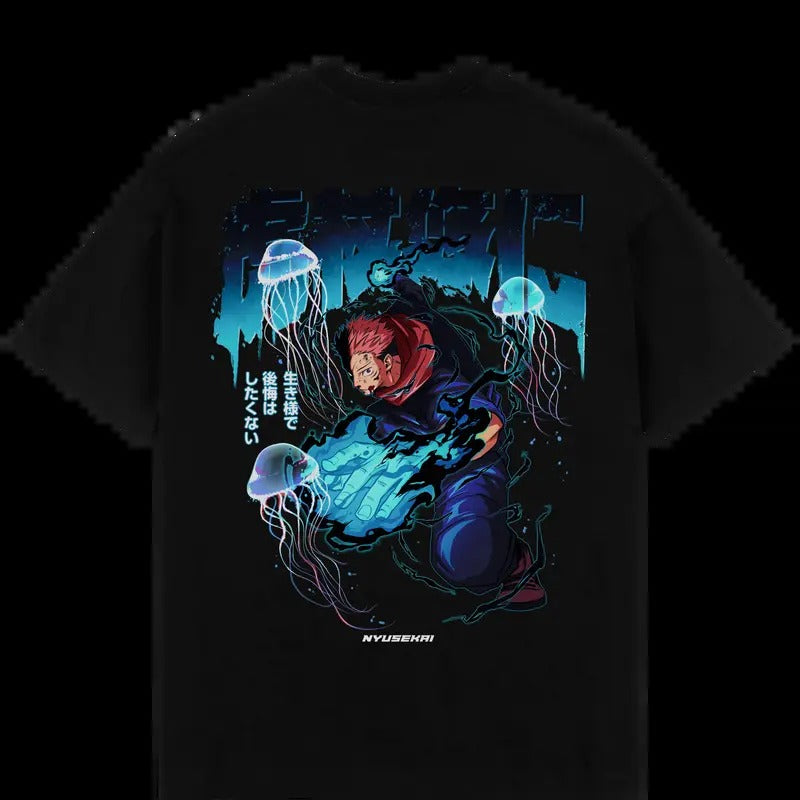 Anime Hunter X Hunter Anime Double Printed Vintage Oversized Unisex Oversize Anime Manga Washed Heavyweight Cotton...