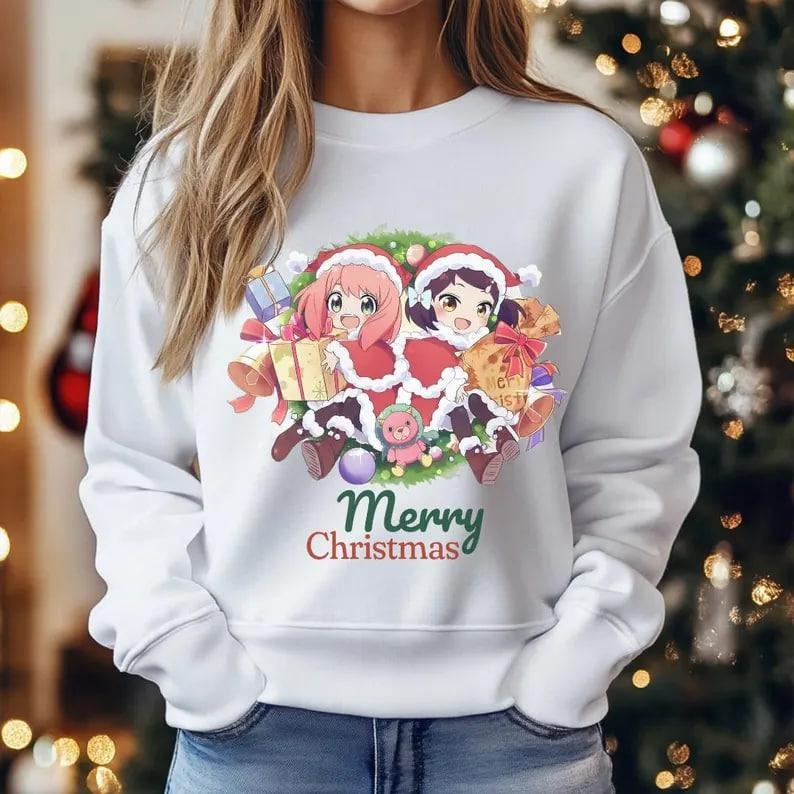 Anime Kawaii Christmas Sweatshirt, Anime Sweater, Anime Christmas Shirt, Anime Holiday Shirt, Christmas Vibes, Anime...