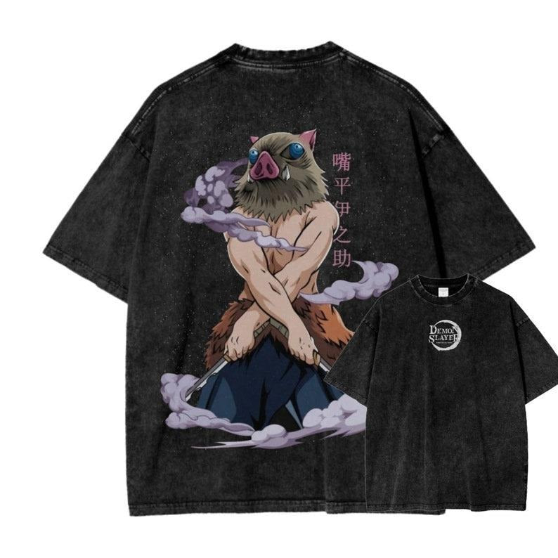 Anime Shirt, Vintage Anime Shirt, Retro Anime Shirt, Graphic Anime Unisex Shirt, Demon Slayer, Washed T shirt, Manga T shirt, Anime