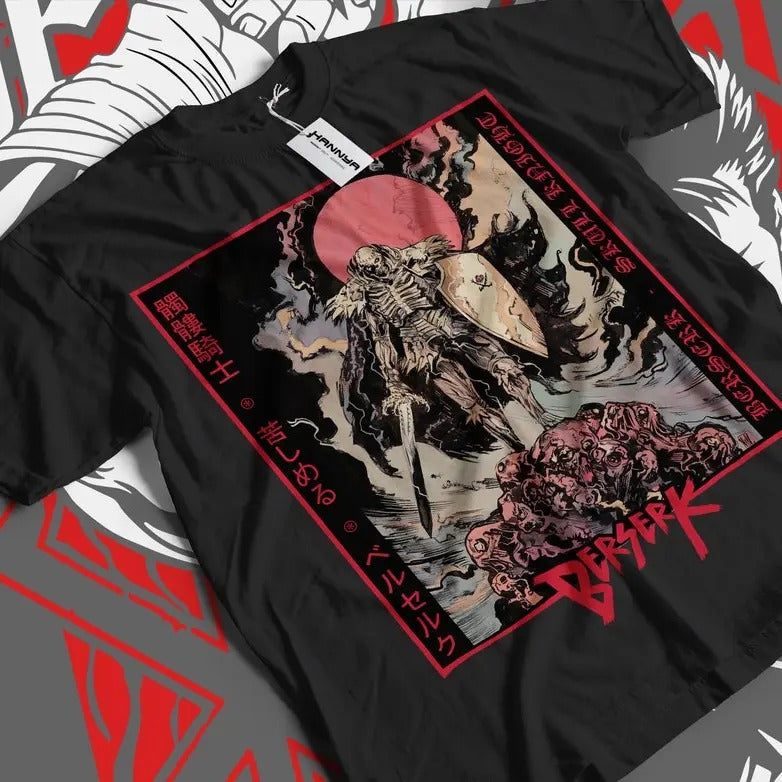 Anime Vintage Special T-shirt, Anime Manga, Anime Shirt, Black Swordsman, Graphic Anime Tee, Manga Shirt, Japan, Skull...