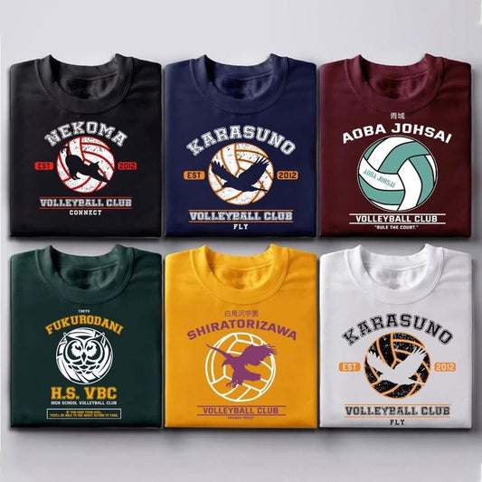 Anime Volleyball Shirt, Anime Shirt, Karasuno, Fukurodani, Nekoma, Aobajohsai, Anime High School T-Shirt, Japanese Manga