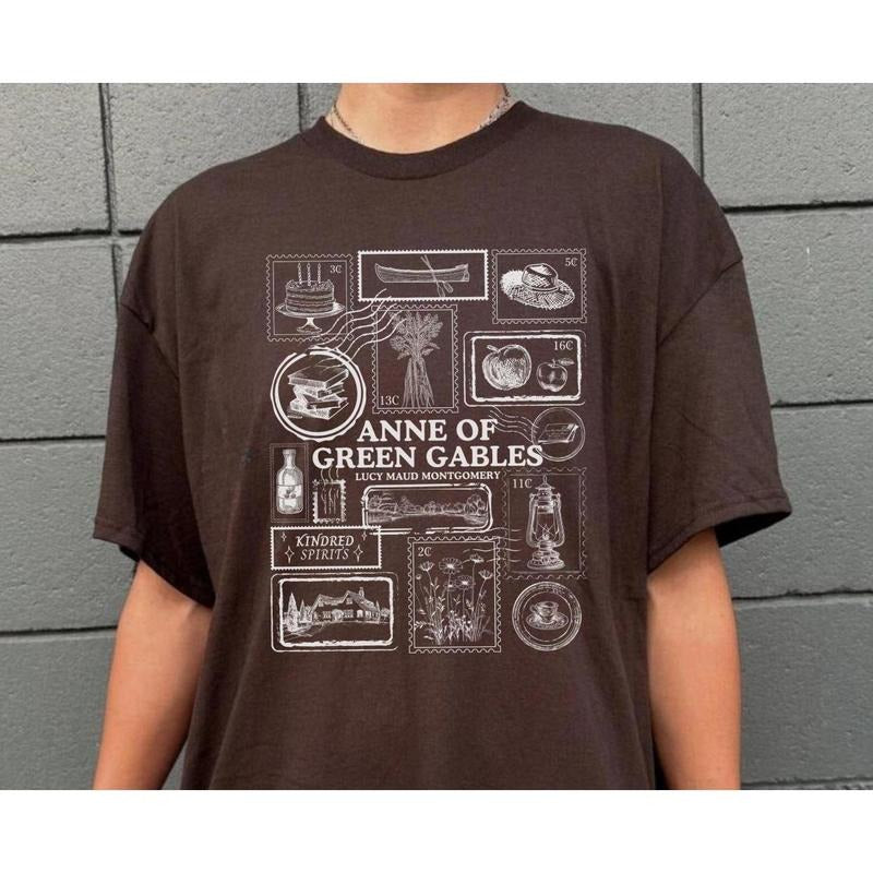 Anne of Green Gables Shirt, Literary Stamp Literature Aesthetic T-Shirt, Bookish Merch, Reading Shirt, Book Club Gifts, Vintage