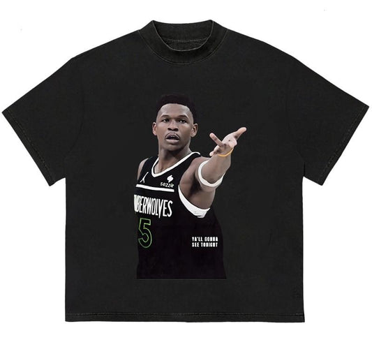 Anthony Edwards 2025 Playoff_bl T-Shirt Essential Everyday Graphic Tee
