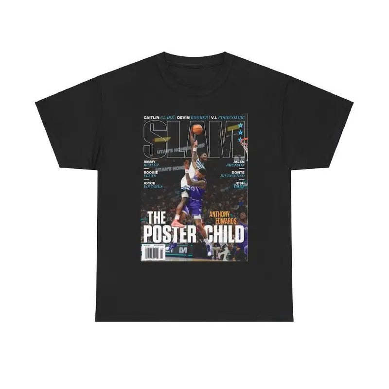 Anthony Edwards Minnesottaa Slam Cover Tee Shirt, Anthony Edwards Streetwear Heavyweight T-Shirt, Gift for Women Gunpla...