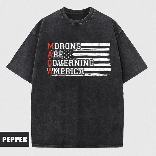 Anti MAGA Anti Trump Shirt, Morons Are Governing America, Anti Maga Liberal Political Shirt, Political Statement Shirt Menswear Top