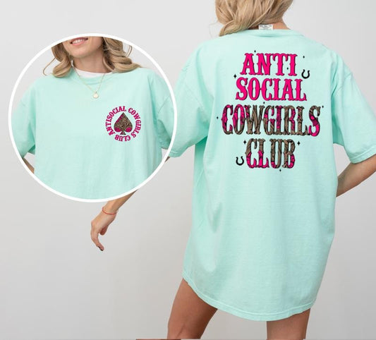 Anti-Social Cowgirls Club Tee Comfort Comfortable