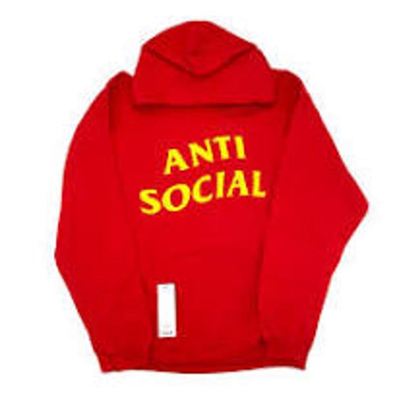 Anti Social Social Club Hoodie Red Yellow (ASSW338) Men's Size XS-XL