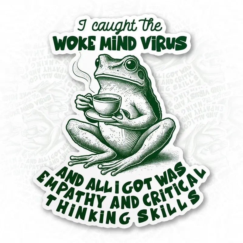 Anti Trump Sticker, Retro Frog, Political Liberal Leftist Social Justice Waterproof Die-Cut Vinyl Funny Gifts for Laptop, Kindle, Tumbler