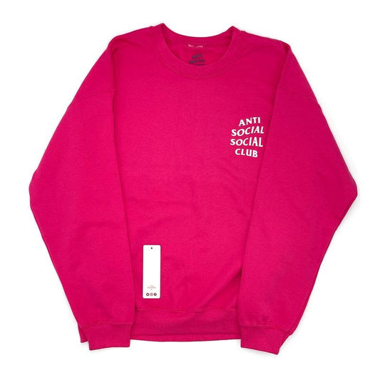 AntiSocial Social Club Crewneck Pink White ASSW330 Men's Size M-L