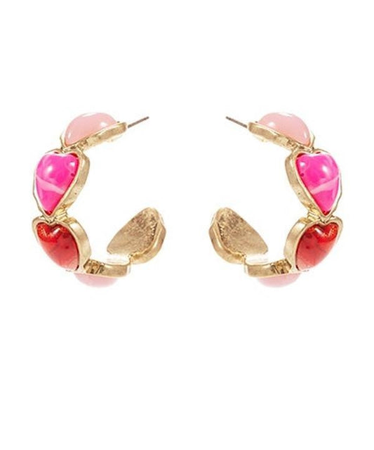 Antique Heart Hoop Earrings