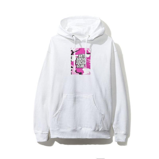 Antisocial Social Club Blocked Box Logo White Camo Hoodie