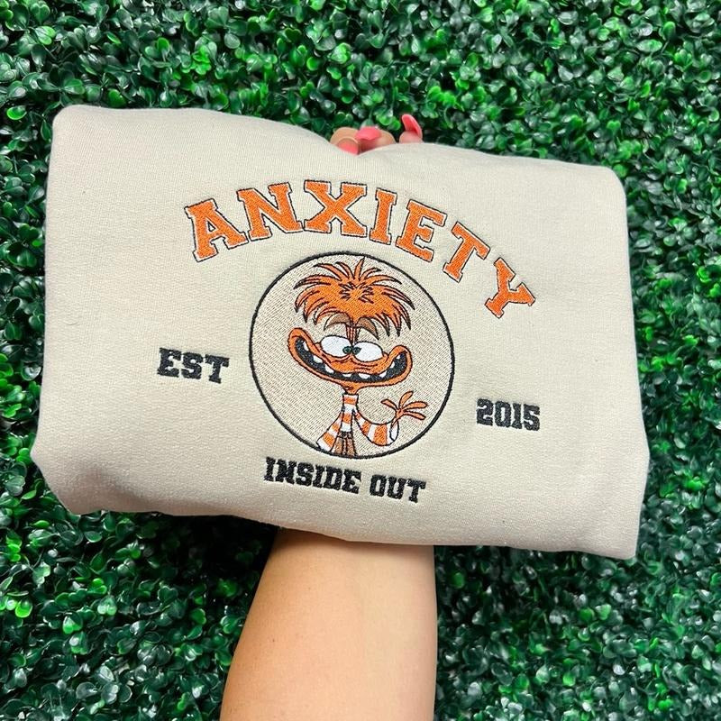 Anxiety university embroidered sweater unisex T-Shirts, Hoodie, Sweatshirt | DripVista.com