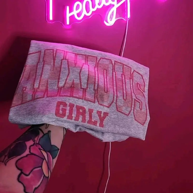 Anxious Girly Cozy graphic Tee or Sweatshirt Hoodie | DripVista.com
