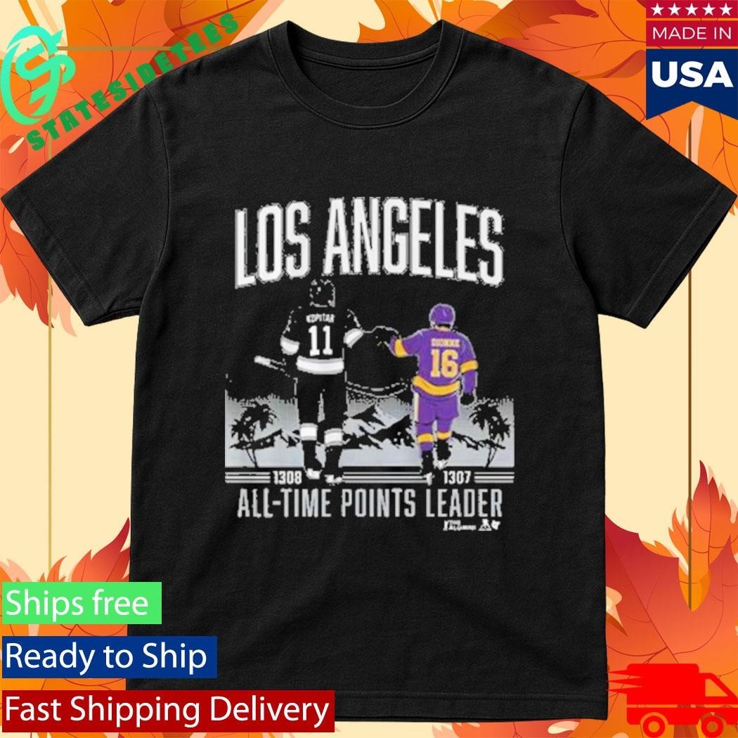 Anze Kopitar and Marcel Dionne Los Angeles All Time Points Leader Shirt
