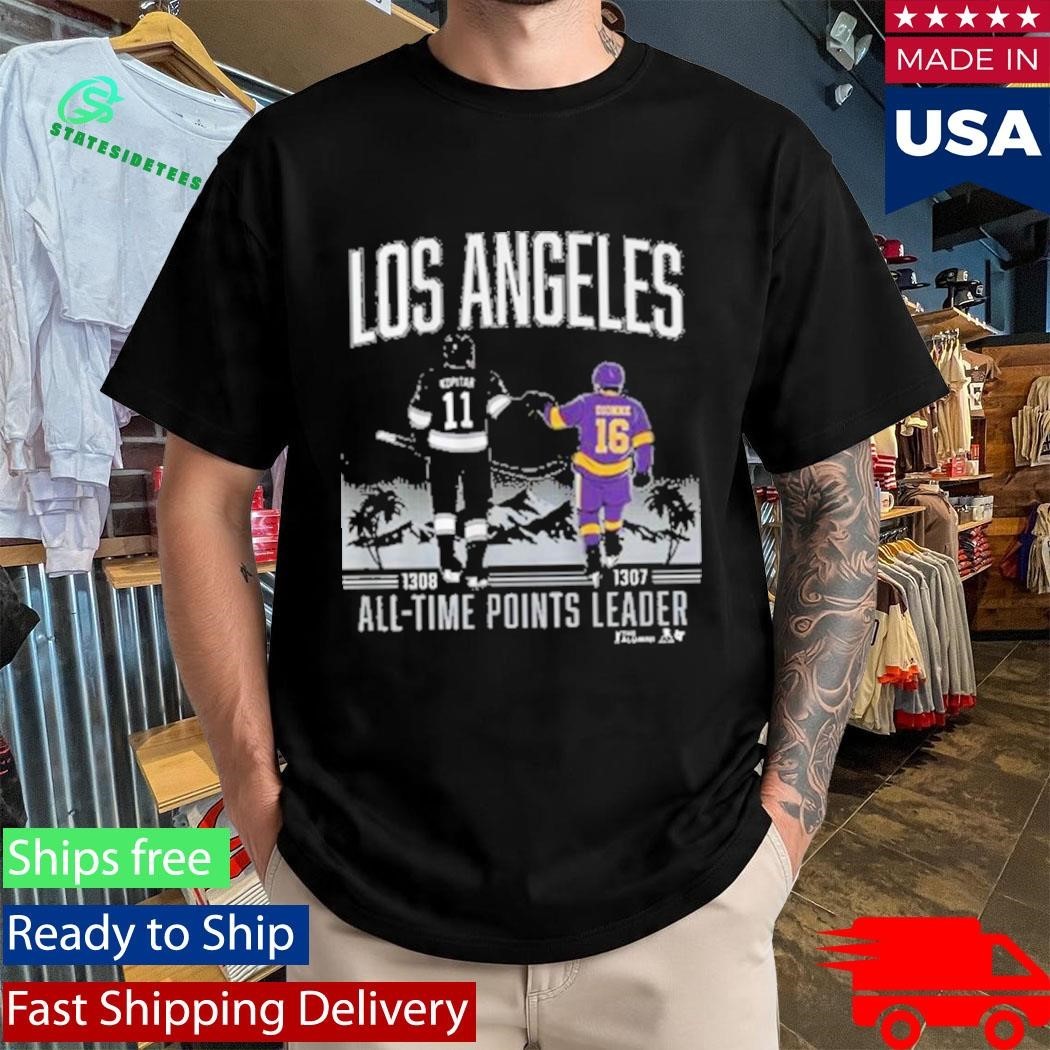 Anze Kopitar and Marcel Dionne Los Angeles All Time Points Leader Shirt