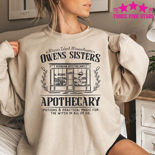 Apothecary Shirt, Owens Sisters Practical Magic Shirt, Practical Magic Movie, Witch Shirt, Basic Witch,Cute Fall Shirt,Halloween Shirt Crewneck Cotton