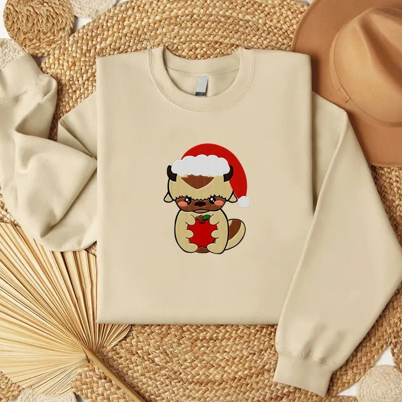 Appa Apple Embroidered Sweatshirt, Merry Christmas Appa Avatar Embroidery Tshirt, Gift For Appa Lover
