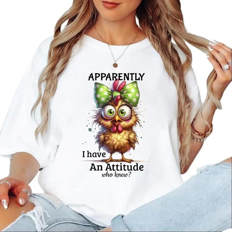 Apparently I have Attitude T-shirt Funny Chicken Sweatshirt Farm Bird T-Shirt Unisex Hoodie Cotton Top | DripVista.com