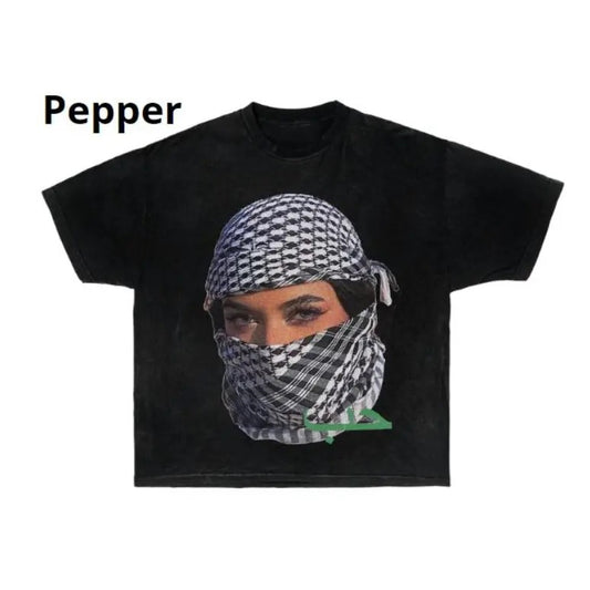 Arab V2 T-Shirt Cotton Unisex T-Shirt, Crew Neck, Size S- 3XL, Menswear Top, Womenswear Top Underwear Streetwear Tshirt Round Neck Tropical Casual