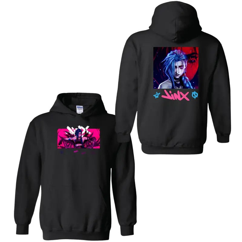 Arcane Caitlyn 2 Sides Hoodie, Crewneck Sweatshirt and T-shirt, Anime Streewear Men'S And Women's Sports wear, Long...